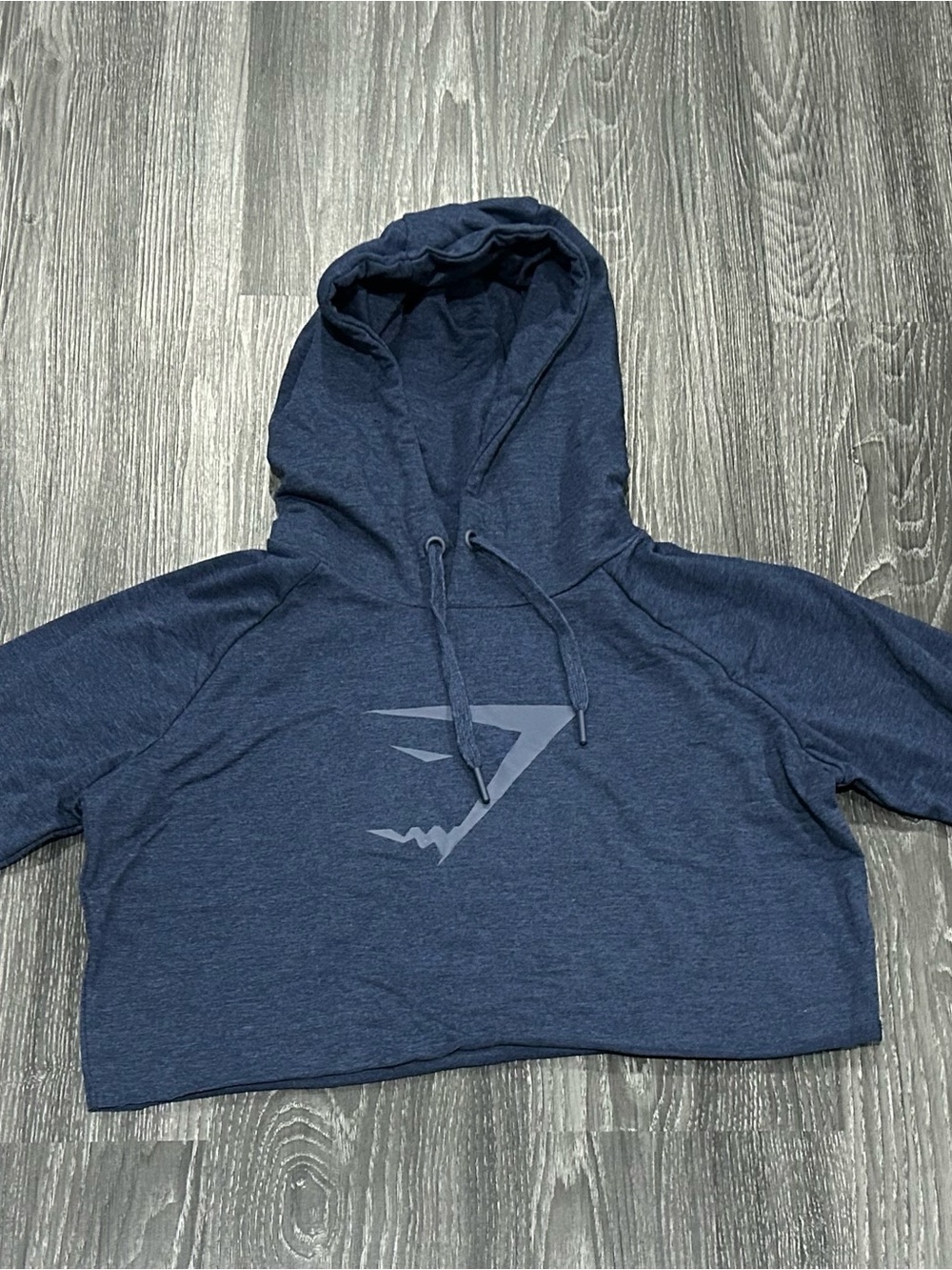 Gymshark Navy Blue Cropped Hoodie Sweatshirt XS Like New